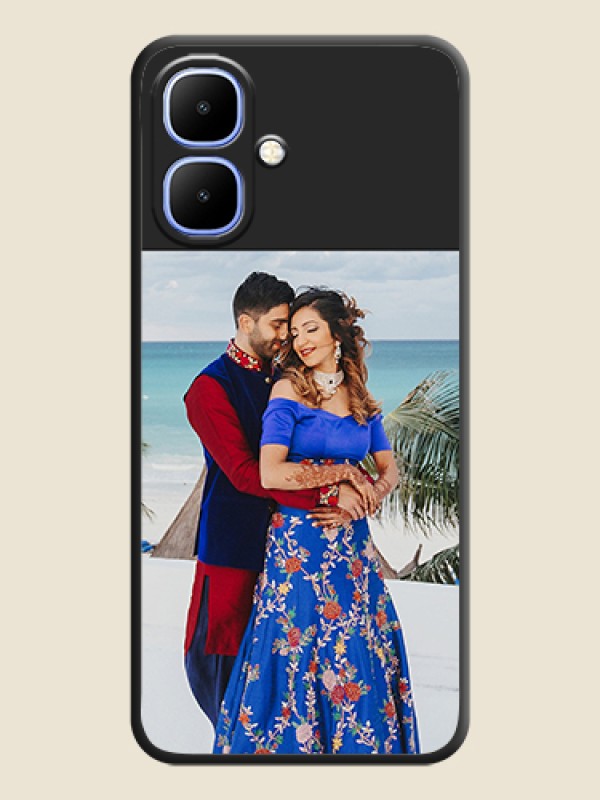 Custom Image Upload With Space Black Color On Custom Soft Matte Mobile Back Cover - Infinix Smart 10