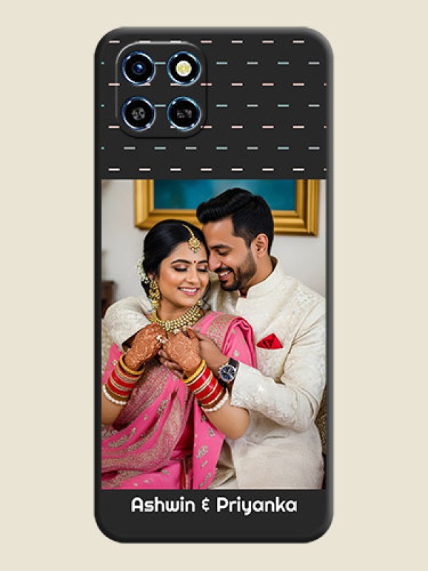 Custom Line Pattern Design with Text on Space Black Custom Soft Matte Phone Back Cover - Infinix Smart 6 HD