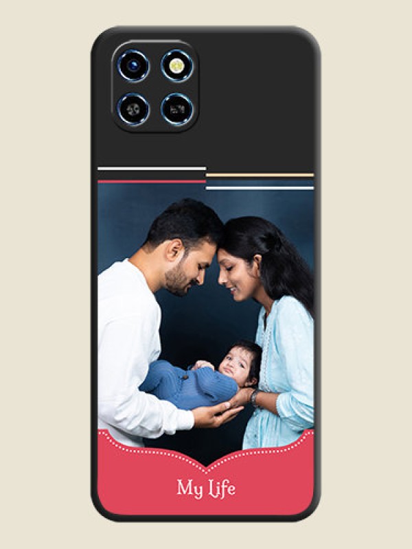 Custom Classic Plain Design with Name - Photo on Space Black Soft Matte Phone Cover - Infinix Smart 6 HD
