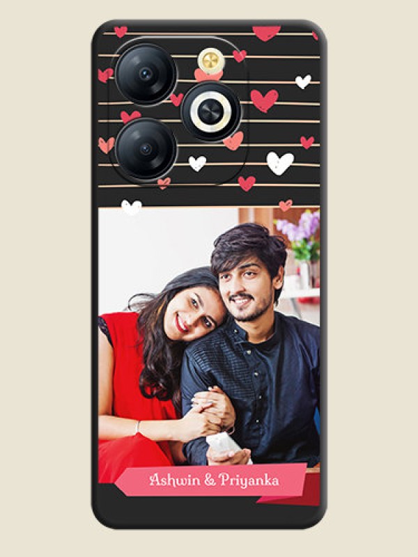 Custom Love Pattern with Name on Pink Ribbon on Photo On Space Black Custom Soft Matte Mobile Back Cover - Smart 8 HD