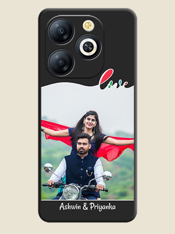 Custom Fall in Love Pattern with Picture on Photo On Space Black Custom Soft Matte Mobile Back Cover - Smart 8 HD