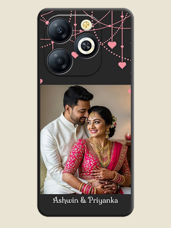 Custom Pink Love Hangings with Text On Space Black Custom Soft Matte Mobile Back Cover - Smart 8 HD