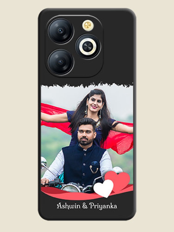 Custom Pin Color Love Shaped Ribbon Design with Text On Space Black Custom Soft Matte Mobile Back Cover - Smart 8 HD
