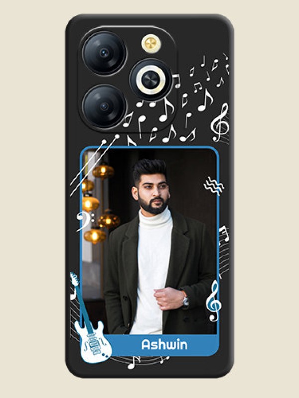 Custom Musical Theme Design with Text on Photo On Space Black Custom Soft Matte Mobile Back Cover - Smart 8 HD