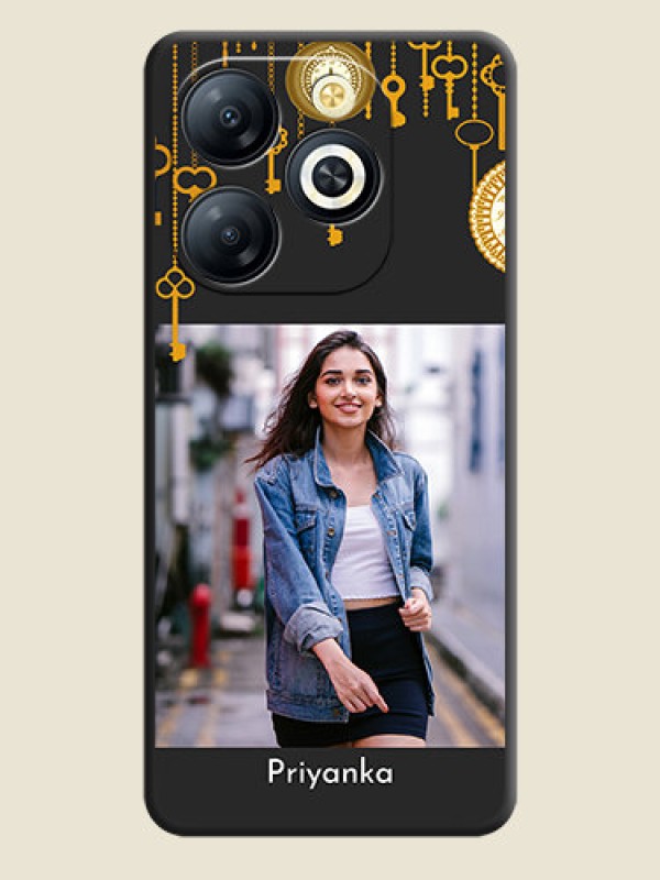 Custom Decorative Design with Text On Space Black Custom Soft Matte Mobile Back Cover - Smart 8 HD