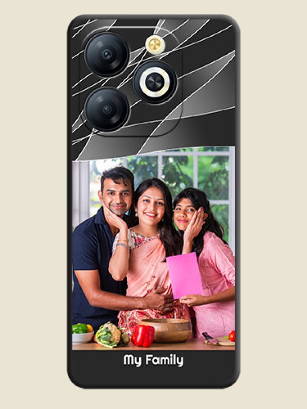 Custom Mixed Wave Lines on Photo On Space Black Custom Soft Matte Mobile Back Cover - Smart 8 HD