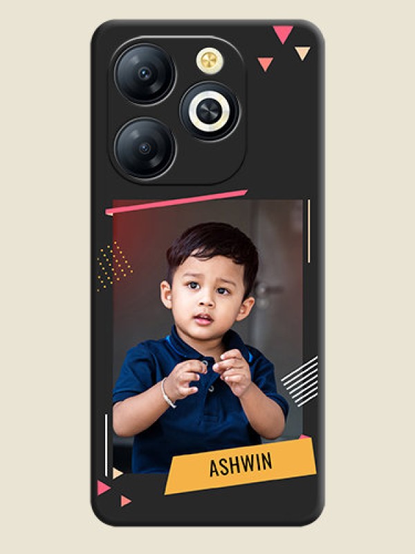 Custom Photo Frame with Triangle Small Dots on Photo On Space Black Custom Soft Matte Mobile Back Cover - Smart 8 HD