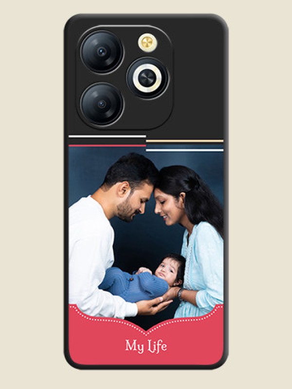 Custom Classic Plain Design with Name On Space Black Custom Soft Matte Mobile Back Cover - Smart 8 HD