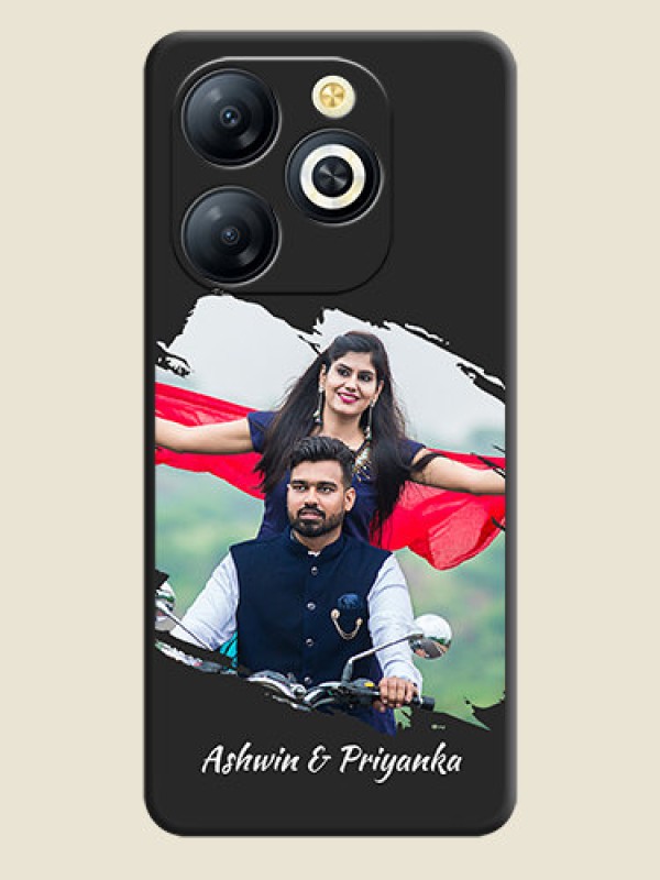 Custom Grunge Brush Strokes on Photo On Space Black Custom Soft Matte Mobile Back Cover - Smart 8 HD