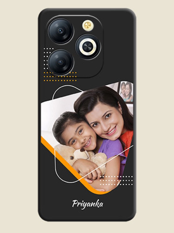 Custom Yellow Triangle on Photo On Space Black Custom Soft Matte Mobile Back Cover - Smart 8 HD
