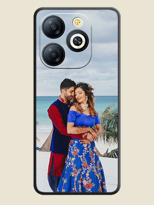 Custom Full Single Pic Upload On Space Black Custom Soft Matte Mobile Back Cover - Smart 8 HD