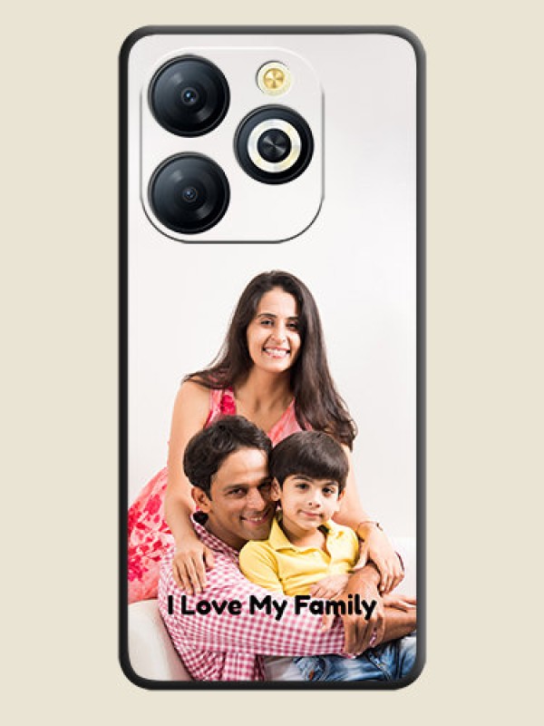 Custom Full Single Pic Upload With Text On Space Black Custom Soft Matte Mobile Back Cover - Smart 8 HD