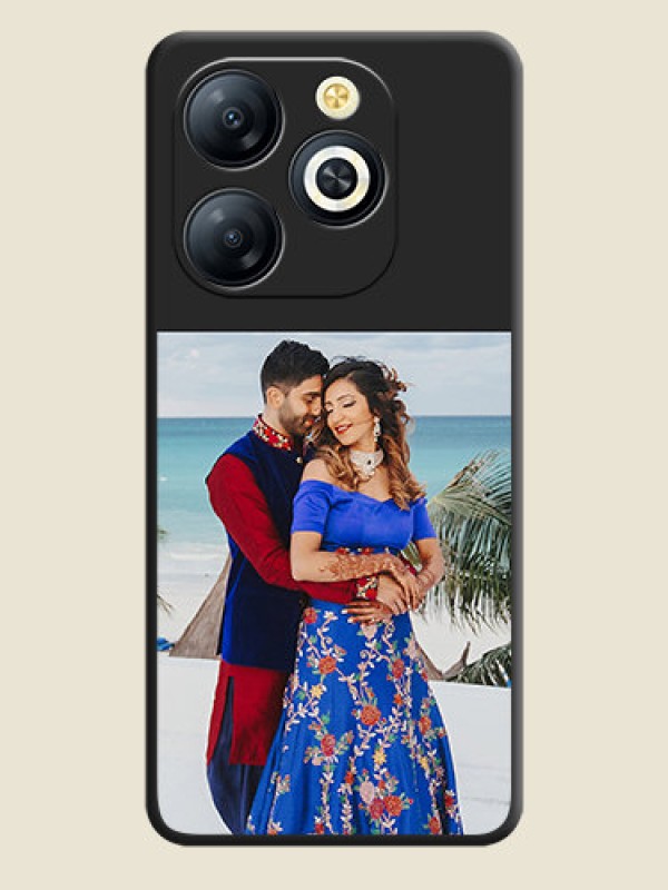 Custom Image Upload With Space Black Color On Custom Soft Matte Mobile Back Cover - Infinix Smart 8 Hd