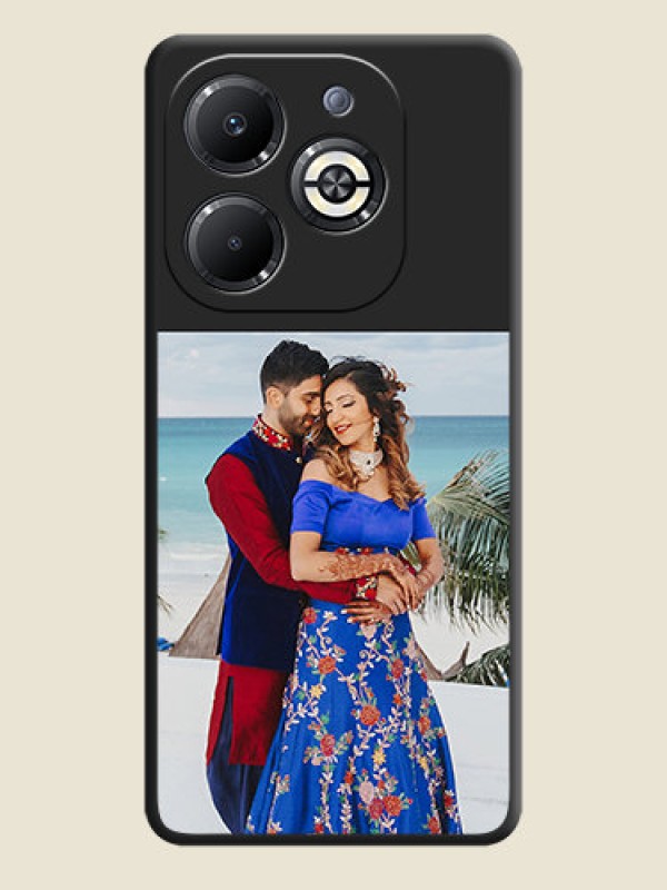 Custom Image Upload With Space Black Color On Custom Soft Matte Mobile Back Cover - Infinix Smart 8 Plus