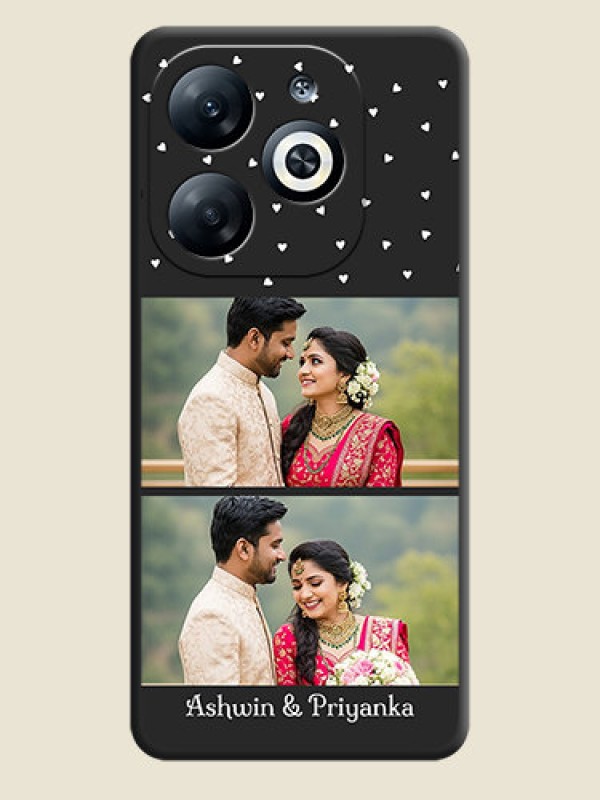 Custom Miniature Love Symbols with Name on Space Black Custom Soft Matte Back Cover - Infinix Smart 8