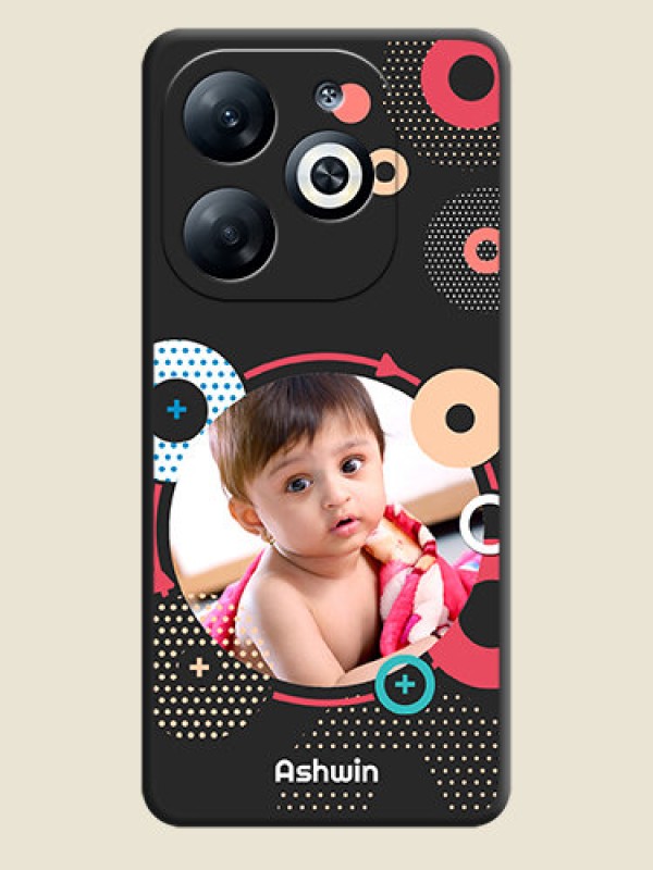 Custom Multicoloured Round Image on Personalised Space Black Soft Matte Cases - Infinix Smart 8
