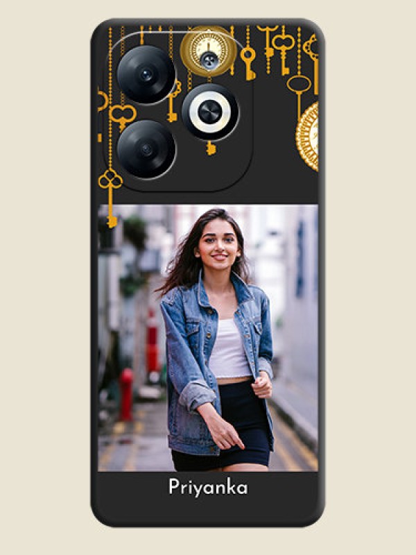 Custom Decorative Design with Text on Space Black Custom Soft Matte Back Cover - Infinix Smart 8