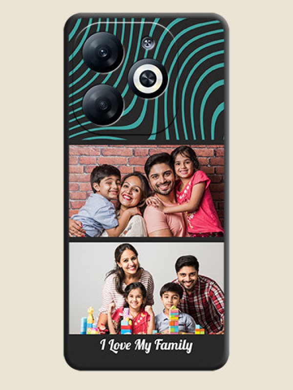 Custom Wave Pattern with 2 Image Holder on Space Black Personalized Soft Matte Phone Covers - Infinix Smart 8