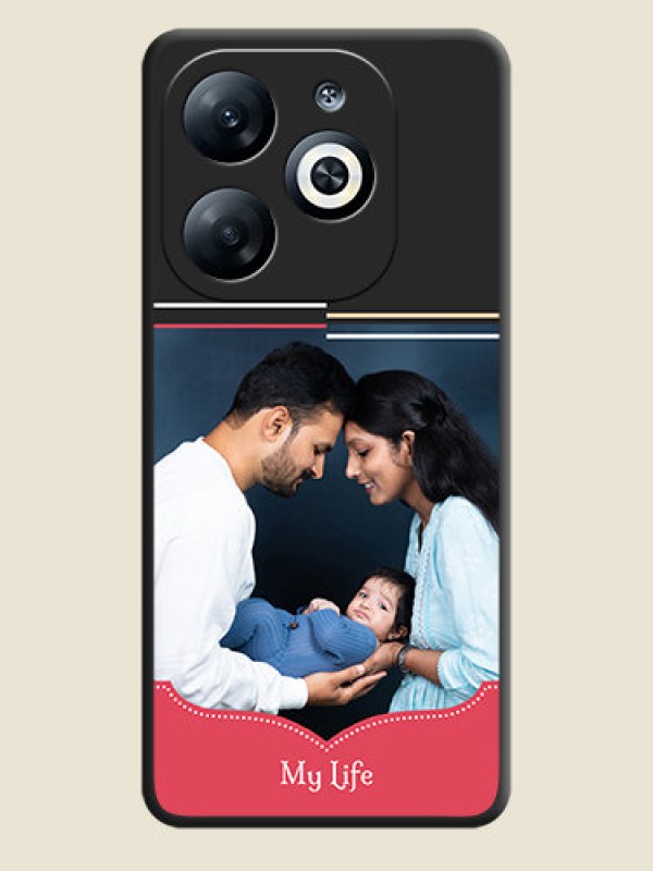Custom Classic Plain Design with Name - Photo on Space Black Soft Matte Phone Cover - Infinix Smart 8