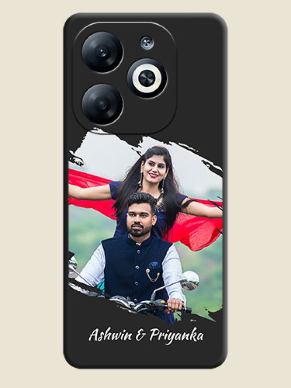 Custom Grunge Brush Strokes - Photo on Space Black Soft Matte Back Cover - Infinix Smart 8