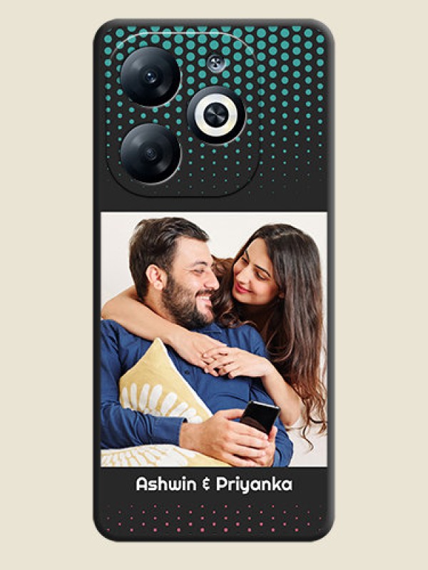 Custom Faded Dots with Grunge Photo Frame and Text on Space Black Custom Soft Matte Phone Cases - Infinix Smart 8