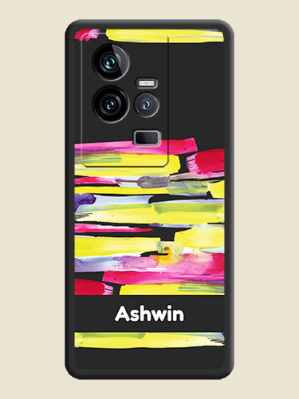 Custom Brush Coloured on Space Black Personalized Soft Matte Phone Covers - iQOO 11 5G