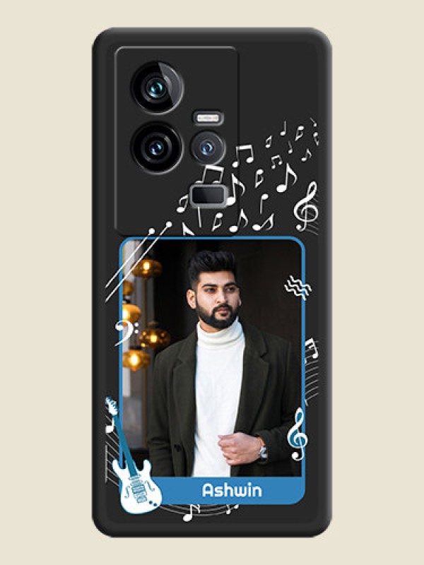 Custom Musical Theme Design with Text on Photo on Space Black Soft Matte Mobile Case - iQOO 11 5G