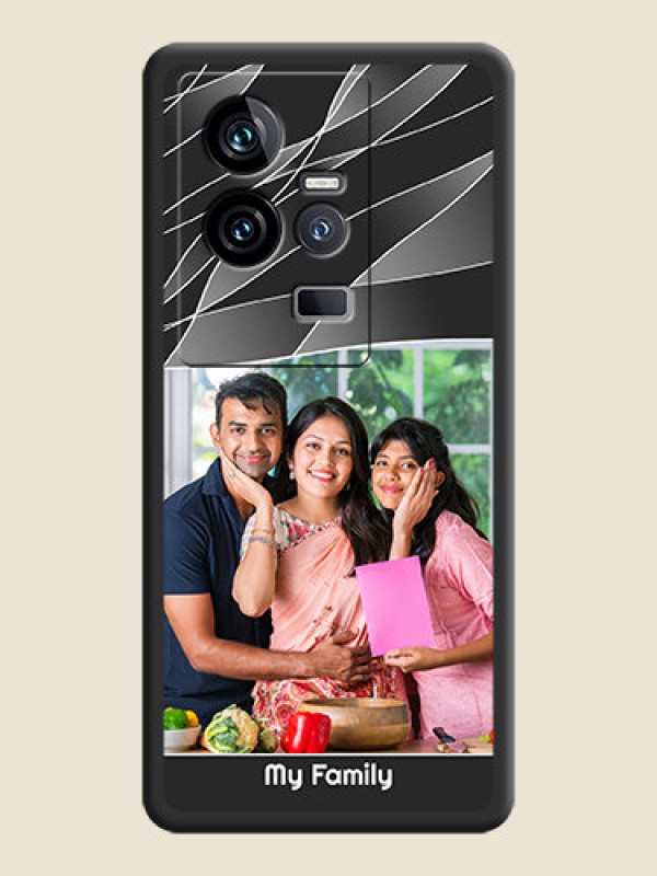 Custom Mixed Wave Lines on Photo on Space Black Soft Matte Mobile Cover - iQOO 11 5G