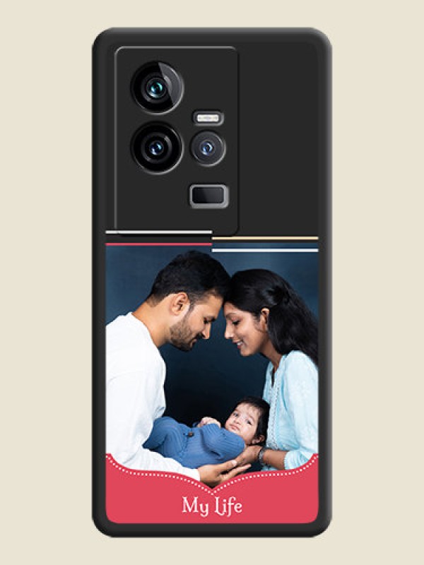 Custom Classic Plain Design with Name on Photo on Space Black Soft Matte Phone Cover - iQOO 11 5G