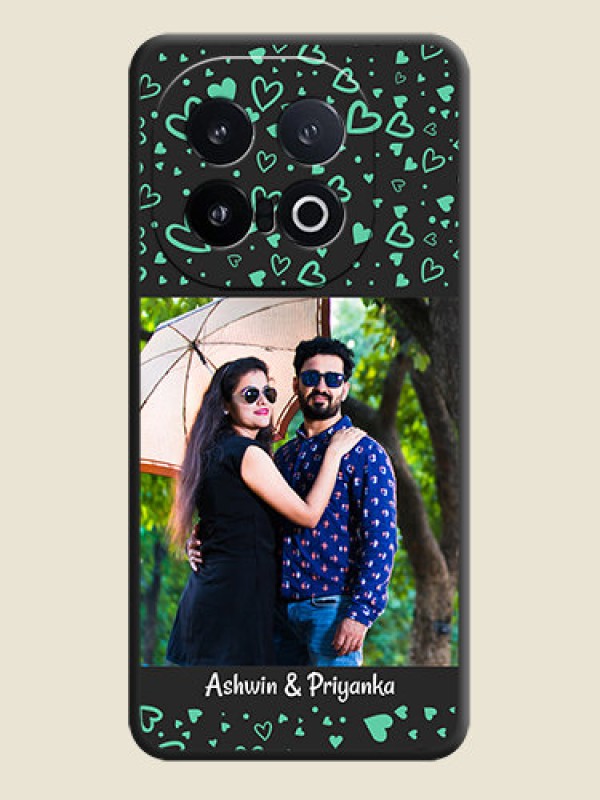 Custom Sea Green Indefinite Love Pattern on Photo On Space Black Custom Soft Matte Mobile Back Cover - iQOO 13 5G