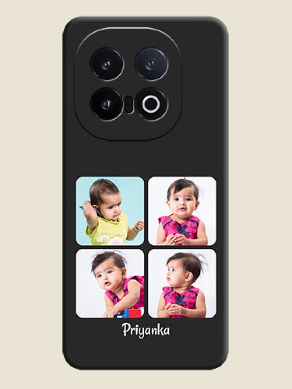 Custom Floral Art with 6 Image Holder on Photo On Space Black Custom Soft Matte Mobile Back Cover - iQOO 13 5G