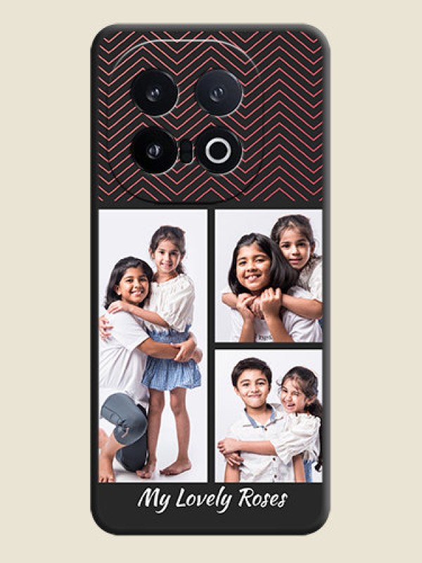Custom Wave Pattern with 3 Image Holder On Space Black Custom Soft Matte Mobile Back Cover - iQOO 13 5G