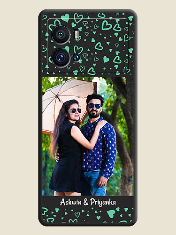 Custom Sea Green Indefinite Love Pattern on Photo on Space Black Soft Matte Mobile Cover - iQOO 9 Pro 5G