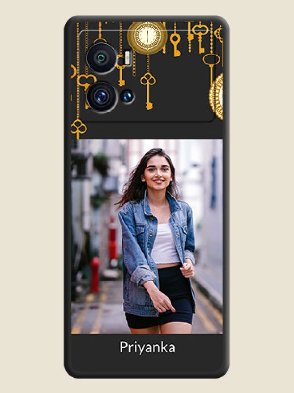 Custom Decorative Design with Text on Space Black Custom Soft Matte Back Cover - iQOO 9 Pro 5G