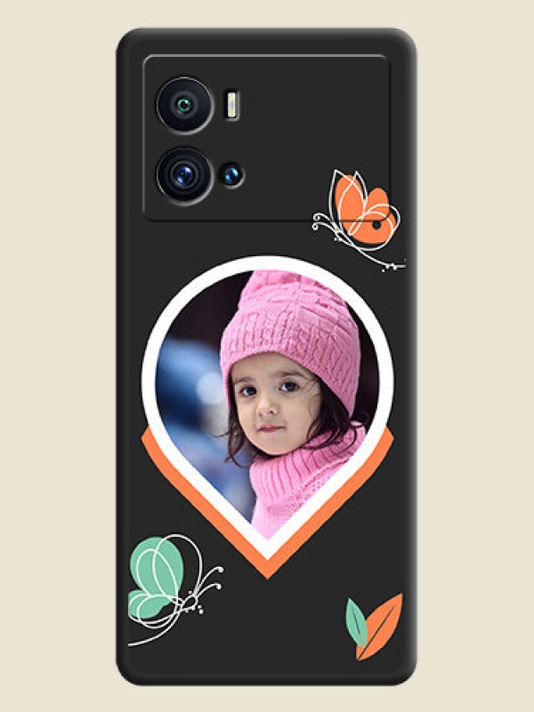 Custom Upload Pic With Simple Butterly Design On Space Black Personalized Soft Matte Phone Covers -Iqoo 9 Pro 5G
