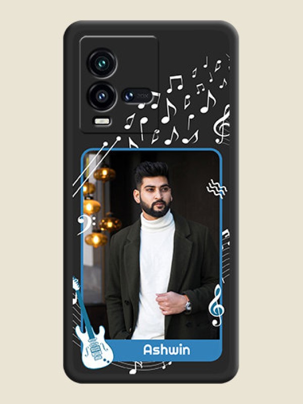 Custom Musical Theme Design with Text on Photo on Space Black Soft Matte Mobile Case - iQOO 9T 5G