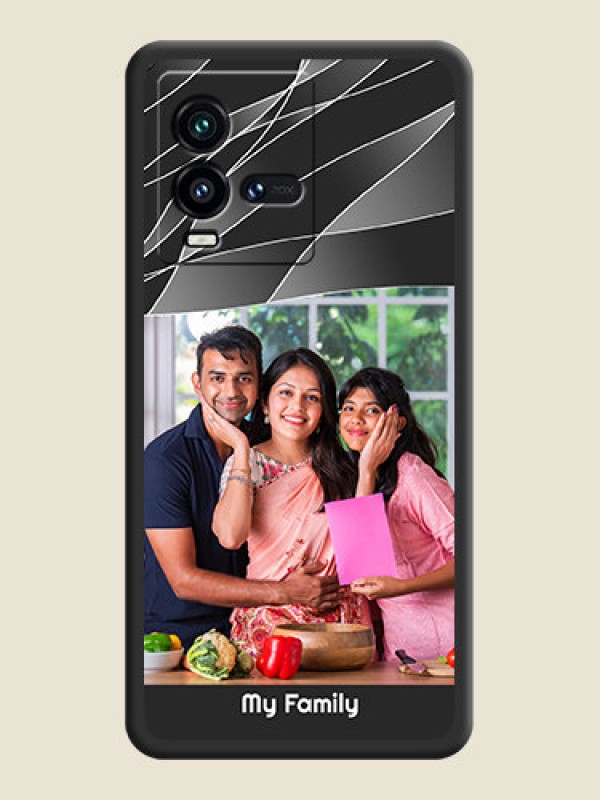 Custom Mixed Wave Lines on Photo on Space Black Soft Matte Mobile Cover - iQOO 9T 5G