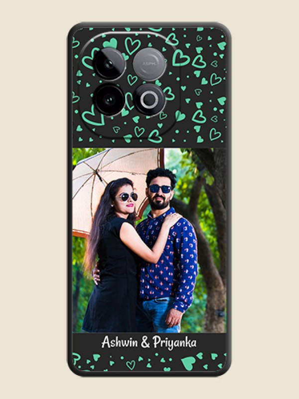 Custom Sea Green Indefinite Love Pattern on Photo On Space Black Custom Soft Matte Mobile Back Cover - iQOO Neo 10 5G