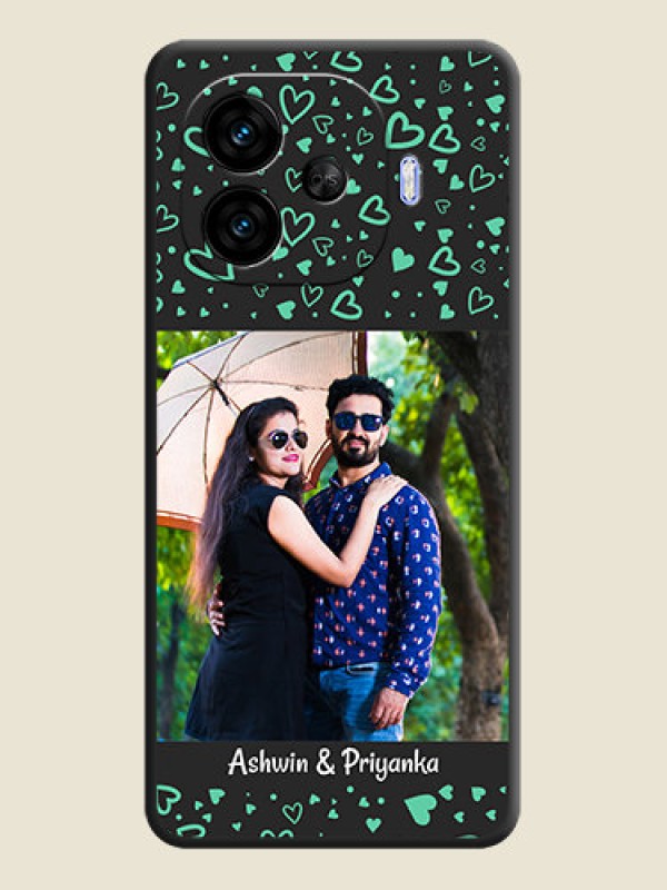 Custom Sea Green Indefinite Love Pattern on Photo On Space Black Custom Soft Matte Mobile Back Cover - iQOO Neo 10R 5G