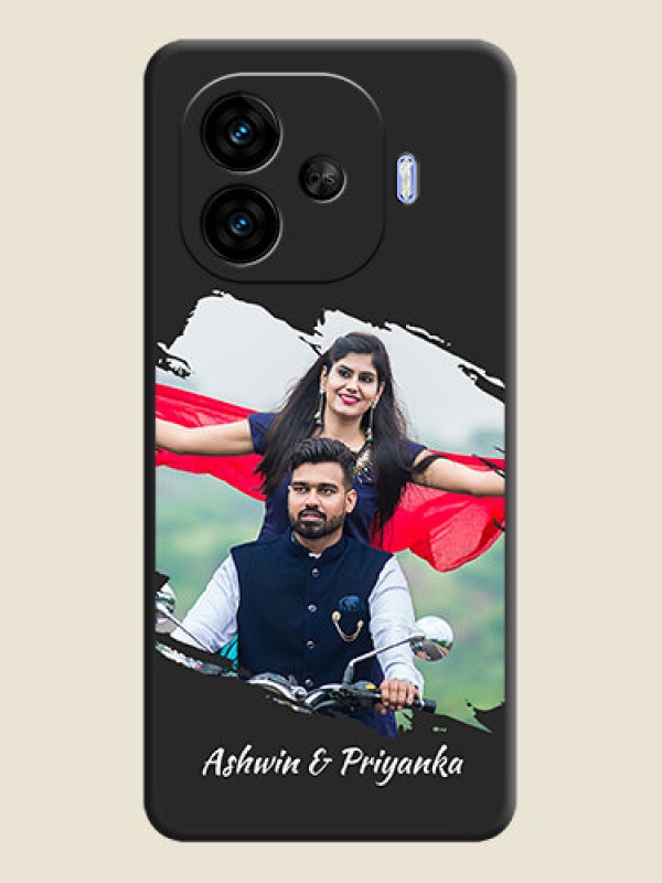 Custom Grunge Brush Strokes on Photo On Space Black Custom Soft Matte Mobile Back Cover - iQOO Neo 10R 5G