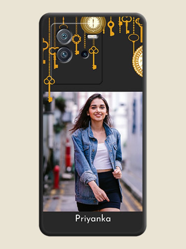 Custom Decorative Design with Text on Space Black Custom Soft Matte Back Cover - iQOO Neo 6 5G