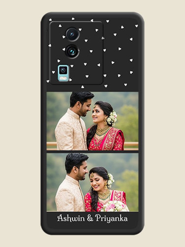 Custom Miniature Love Symbols with Name on Space Black Custom Soft Matte Back Cover - iQOO Neo 7 5G