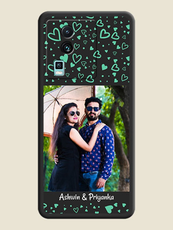Custom Sea Green Indefinite Love Pattern on Photo on Space Black Soft Matte Mobile Cover - iQOO Neo 7 5G