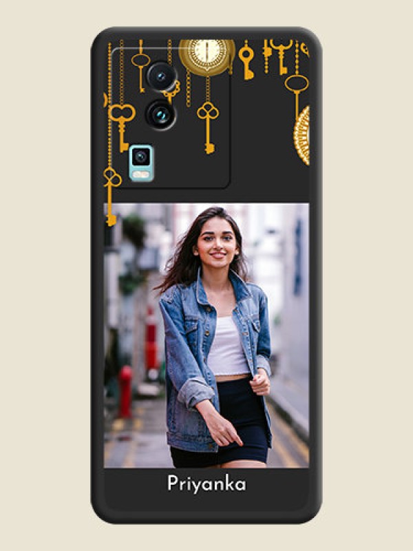 Custom Decorative Design with Text on Space Black Custom Soft Matte Back Cover - iQOO Neo 7 5G