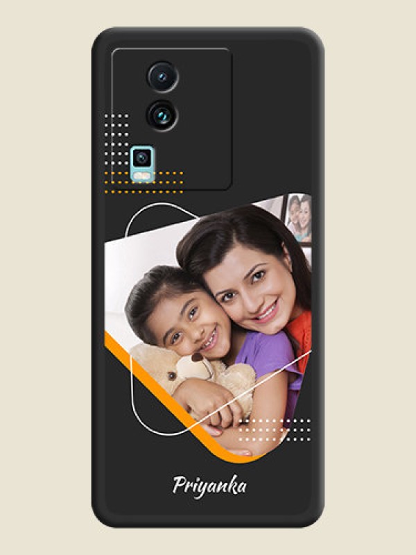 Custom Yellow Triangle on Photo on Space Black Soft Matte Phone Cover - iQOO Neo 7 5G