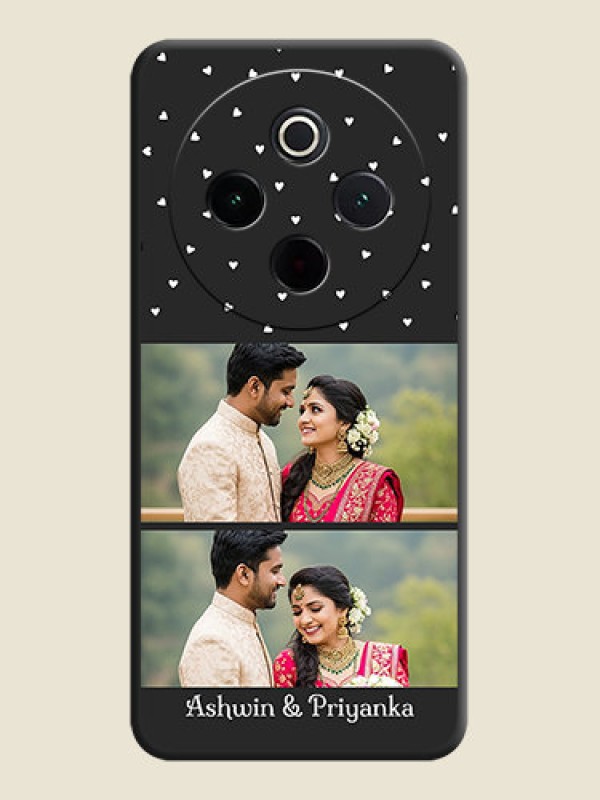 Custom Miniature Love Symbols with Name On Space Black Custom Soft Matte Mobile Back Cover - iQOO Z10 5G