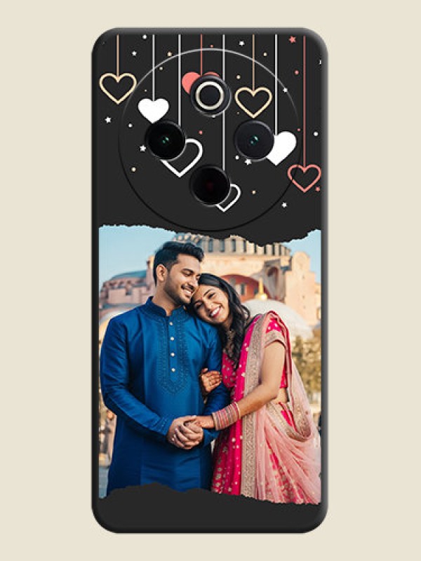 Custom Love Hangings with Splash Wave Picture On Space Black Custom Soft Matte Mobile Back Cover - iQOO Z10 5G