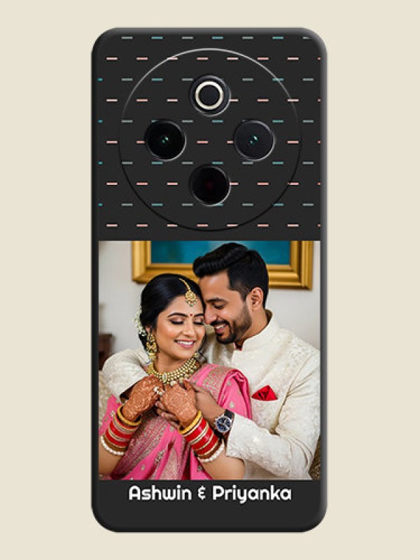 Custom Line Pattern Design with Text On Space Black Custom Soft Matte Mobile Back Cover - iQOO Z10 5G