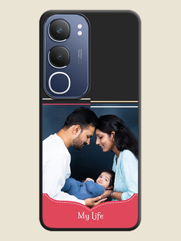 Custom Classic Plain Design with Name On Space Black Custom Soft Matte Mobile Back Cover - iQOO Z10 Lite
