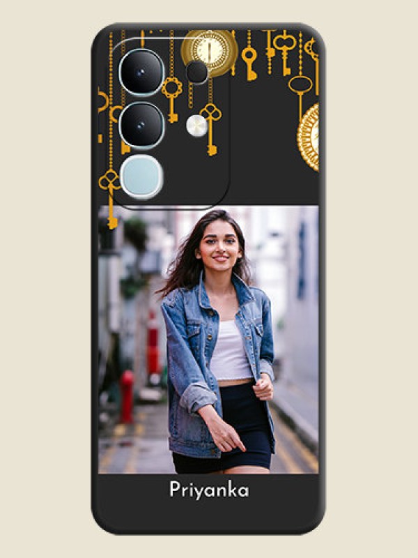 Custom Decorative Design with Text On Space Black Custom Soft Matte Mobile Back Cover - iQOO Z10x 5G